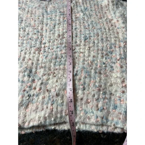 Lush Sweater Womens M Pink Ivory Pastel Speckled Crewneck Pullover Cozy - Picture 9 of 11